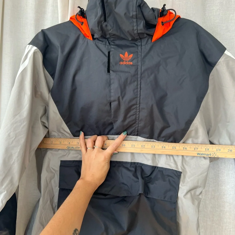 Gray and orange men’s adidas anorak 10k jacket Sz small - Picture 6 of 8